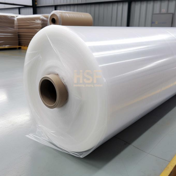 80Î¼m Translucent White Mono Axially Oriented PE Film sample showing translucent properties and texture