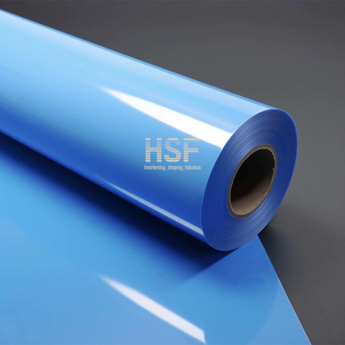60μm Opaque Blue PE Release Film sample showing coating quality and surface characteristics